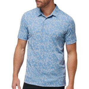 Travis Mathews XL Five Oh Floral Polo Performance Shirt Blue Golf Outdoors Busin